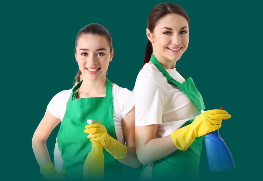 Green and Orange Modern Cleaning Service Instagram Post (870 x 600 px)